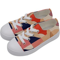 Minimalist Pattern With Simple Lines And Shapes, Creating A Clean And Modern Aesthe Kids  Low Top Canvas Sneakers by myclothy