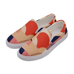 Minimalist Pattern With Simple Lines And Shapes, Creating A Clean And Modern Aesthe Women s Canvas Slip Ons