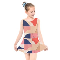 Minimalist Pattern With Simple Lines And Shapes, Creating A Clean And Modern Aesthe Kids  Skater Dress Swimsuit