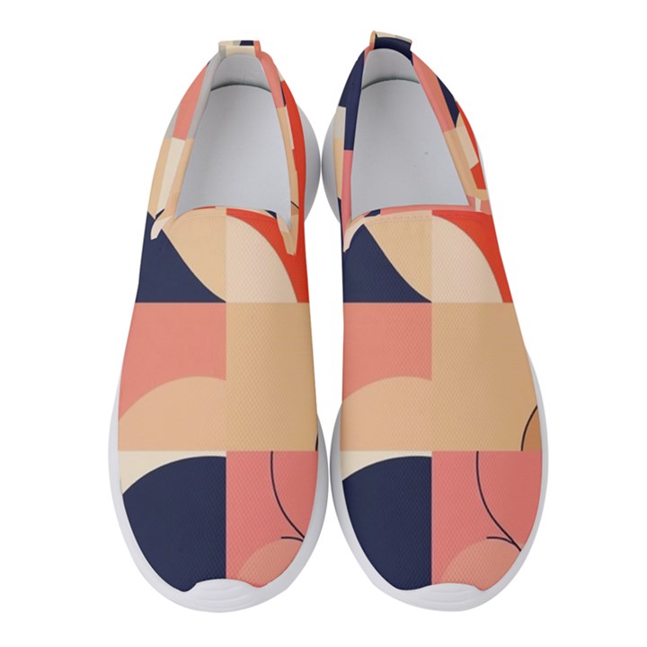 Minimalist Pattern With Simple Lines And Shapes, Creating A Clean And Modern Aesthe Women s Slip On Sneakers