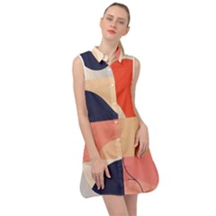 Minimalist Pattern With Simple Lines And Shapes, Creating A Clean And Modern Aesthe Sleeveless Shirt Dress