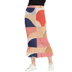 Minimalist Pattern With Simple Lines And Shapes, Creating A Clean And Modern Aesthe Maxi Fishtail Chiffon Skirt by myclothy