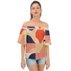 Minimalist Pattern With Simple Lines And Shapes, Creating A Clean And Modern Aesthe Off Shoulder Short Sleeve Top