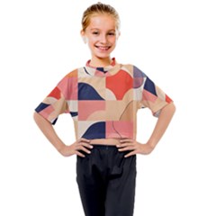 Minimalist Pattern With Simple Lines And Shapes, Creating A Clean And Modern Aesthe Kids Mock Neck T-shirt