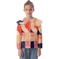 Minimalist Pattern With Simple Lines And Shapes, Creating A Clean And Modern Aesthe Kids  Peter Pan Collar Blouse