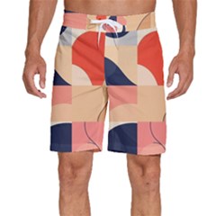 Minimalist Pattern With Simple Lines And Shapes, Creating A Clean And Modern Aesthe Men s Beach Shorts by myclothy