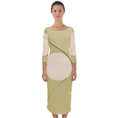 Minimalist Pattern With Simple Lines And Shapes, Creating A Clean And Modern Aesthetic 01 Quarter Sleeve Midi Bodycon Dress