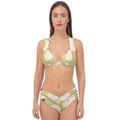 Minimalist Pattern With Simple Lines And Shapes, Creating A Clean And Modern Aesthetic 01 Double Strap Halter Bikini Set by myclothy