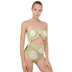 Minimalist Pattern With Simple Lines And Shapes, Creating A Clean And Modern Aesthetic 01 Scallop Top Cut Out Swimsuit by myclothy