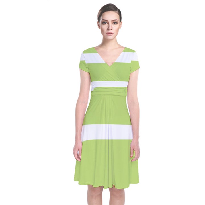 A Minimalist Pattern With Simple Lines And Shapes, Creating A Clean And Modern Aesthetic 02 Short Sleeve Front Wrap Dress