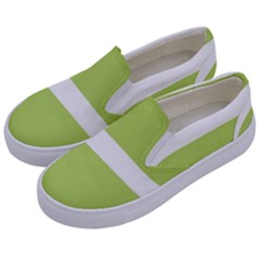 A Minimalist Pattern With Simple Lines And Shapes, Creating A Clean And Modern Aesthetic 02 Kids  Canvas Slip Ons