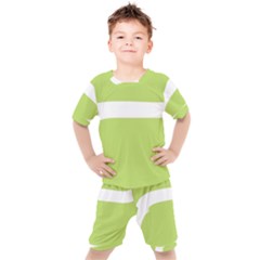 A Minimalist Pattern With Simple Lines And Shapes, Creating A Clean And Modern Aesthetic 02 Kids  T-shirt And Shorts Set