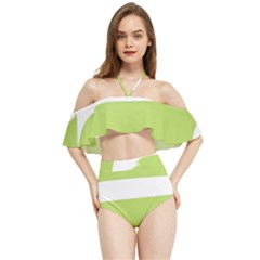 A Minimalist Pattern With Simple Lines And Shapes, Creating A Clean And Modern Aesthetic 02 Halter Flowy Bikini Set  by myclothy