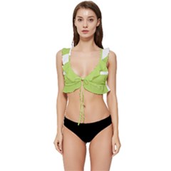 A Minimalist Pattern With Simple Lines And Shapes, Creating A Clean And Modern Aesthetic 02 Low Cut Ruffle Edge Bikini Top