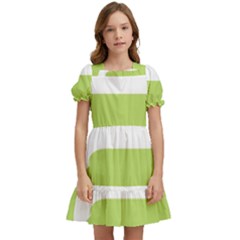 A Minimalist Pattern With Simple Lines And Shapes, Creating A Clean And Modern Aesthetic 02 Kids  Puff Sleeved Dress