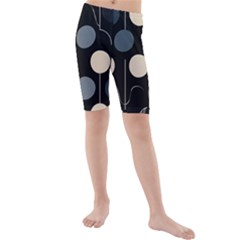 A Minimalist Pattern With Simple Lines And Shapes, Creating A Clean And Modern Aesthetic 03 Kids  Mid Length Swim Shorts