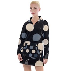 A Minimalist Pattern With Simple Lines And Shapes, Creating A Clean And Modern Aesthetic 03 Women s Long Sleeve Casual Dress