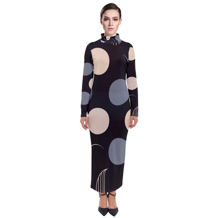 A Minimalist Pattern With Simple Lines And Shapes, Creating A Clean And Modern Aesthetic 03 Turtleneck Maxi Dress