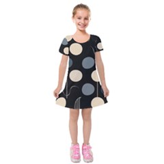 A Minimalist Pattern With Simple Lines And Shapes, Creating A Clean And Modern Aesthetic 03 Kids  Short Sleeve Velvet Dress