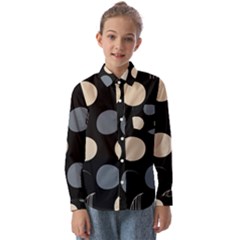 A Minimalist Pattern With Simple Lines And Shapes, Creating A Clean And Modern Aesthetic 03 Kids  Long Sleeve Shirt