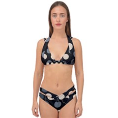 A Minimalist Pattern With Simple Lines And Shapes, Creating A Clean And Modern Aesthetic 03 Double Strap Halter Bikini Set