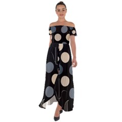 A Minimalist Pattern With Simple Lines And Shapes, Creating A Clean And Modern Aesthetic 03 Off Shoulder Open Front Chiffon Dress