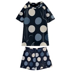 A Minimalist Pattern With Simple Lines And Shapes, Creating A Clean And Modern Aesthetic 03 Kids  Swim T-shirt And Shorts Set