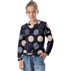 A Minimalist Pattern With Simple Lines And Shapes, Creating A Clean And Modern Aesthetic 03 Kids  Long Sleeve T-shirt With Frill 