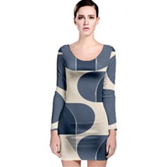 A Minimalist Pattern With Simple Lines And Shapes, Creating A Clean And Modern Aesthetic 04 Long Sleeve Bodycon Dress