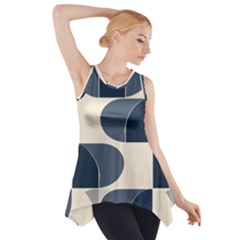 A Minimalist Pattern With Simple Lines And Shapes, Creating A Clean And Modern Aesthetic 04 Side Drop Tank Tunic by myclothy