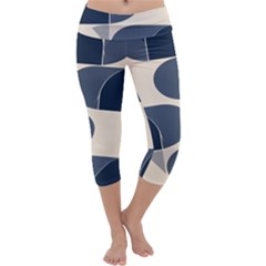 A Minimalist Pattern With Simple Lines And Shapes, Creating A Clean And Modern Aesthetic 04 Capri Yoga Leggings by myclothy