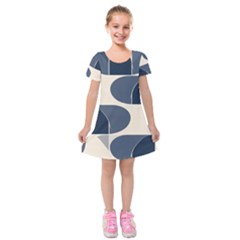 A Minimalist Pattern With Simple Lines And Shapes, Creating A Clean And Modern Aesthetic 04 Kids  Short Sleeve Velvet Dress by myclothy