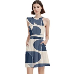 A Minimalist Pattern With Simple Lines And Shapes, Creating A Clean And Modern Aesthetic 04 Cocktail Party Halter Sleeveless Dress With Pockets