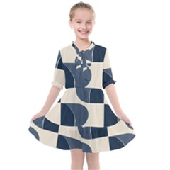 A Minimalist Pattern With Simple Lines And Shapes, Creating A Clean And Modern Aesthetic 04 Kids  All Frills Chiffon Dress