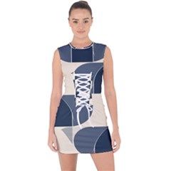 A Minimalist Pattern With Simple Lines And Shapes, Creating A Clean And Modern Aesthetic 04 Lace Up Front Bodycon Dress by myclothy