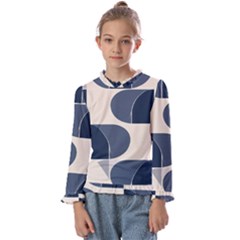 A Minimalist Pattern With Simple Lines And Shapes, Creating A Clean And Modern Aesthetic 04 Kids  Frill Detail T-shirt