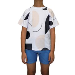 A Minimalist Pattern With Simple Lines And Shapes, Creating A Clean And Modern Aesthetic 05 Kids  Short Sleeve Swimwear by myclothy