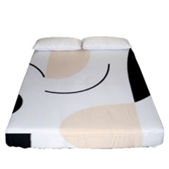 A Minimalist Pattern With Simple Lines And Shapes, Creating A Clean And Modern Aesthetic 05 Fitted Sheet (queen Size)