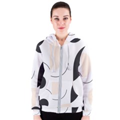 A Minimalist Pattern With Simple Lines And Shapes, Creating A Clean And Modern Aesthetic 05 Women s Zipper Hoodie