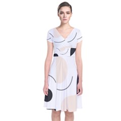 A Minimalist Pattern With Simple Lines And Shapes, Creating A Clean And Modern Aesthetic 05 Short Sleeve Front Wrap Dress