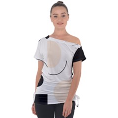 A Minimalist Pattern With Simple Lines And Shapes, Creating A Clean And Modern Aesthetic 05 Off Shoulder Tie-up T-shirt