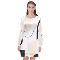 A Minimalist Pattern With Simple Lines And Shapes, Creating A Clean And Modern Aesthetic 05 Long Sleeve Chiffon Shift Dress 