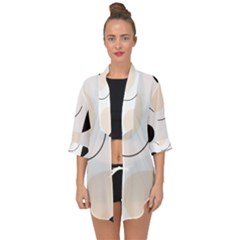 A Minimalist Pattern With Simple Lines And Shapes, Creating A Clean And Modern Aesthetic 05 Open Front Chiffon Kimono