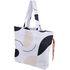 A Minimalist Pattern With Simple Lines And Shapes, Creating A Clean And Modern Aesthetic 05 Drawstring Tote Bag