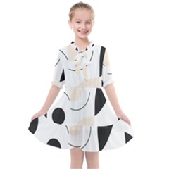 A Minimalist Pattern With Simple Lines And Shapes, Creating A Clean And Modern Aesthetic 05 Kids  All Frills Chiffon Dress