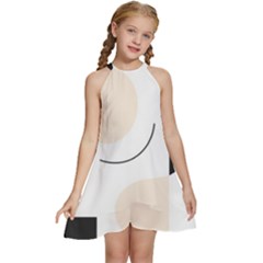 A Minimalist Pattern With Simple Lines And Shapes, Creating A Clean And Modern Aesthetic 05 Kids  Halter Collar Waist Tie Chiffon Dress by myclothy