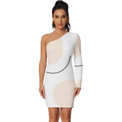 A Minimalist Pattern With Simple Lines And Shapes, Creating A Clean And Modern Aesthetic 05 Long Sleeve One Shoulder Mini Dress