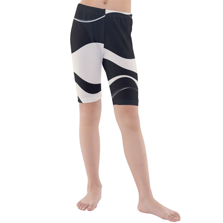 A Minimalist Pattern With Simple Lines And Shapes, Creating A Clean And Modern Aesthetic 06 Kids  Mid Length Swim Shorts