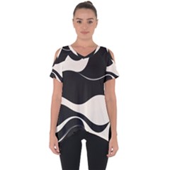 A Minimalist Pattern With Simple Lines And Shapes, Creating A Clean And Modern Aesthetic 06 Cut Out Side Drop T-shirt