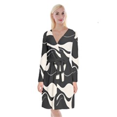 A Minimalist Pattern With Simple Lines And Shapes, Creating A Clean And Modern Aesthetic 06 Long Sleeve Velvet Front Wrap Dress